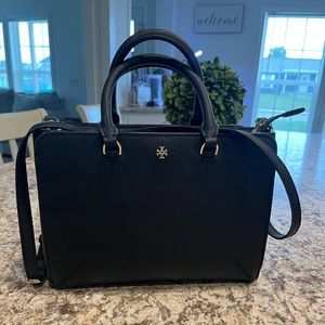 Preloved black Tory Burch tote.